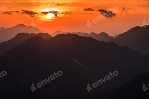 Preview: Sunset over the Fagaras Mountains, Southern Carpathians