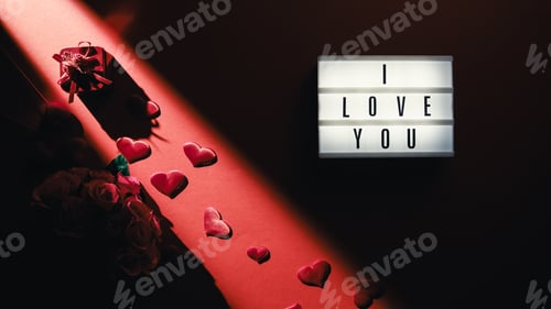 Preview: Red valentines day love background with heart
