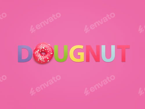 Preview: Word Doughnut on pink
