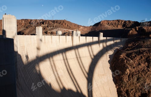Preview: Shadow of bridge on Hoover Dam, Nevada, USA