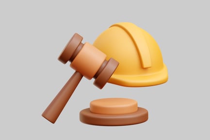 Preview: Construction Law Concept With Gavel And Helmet
