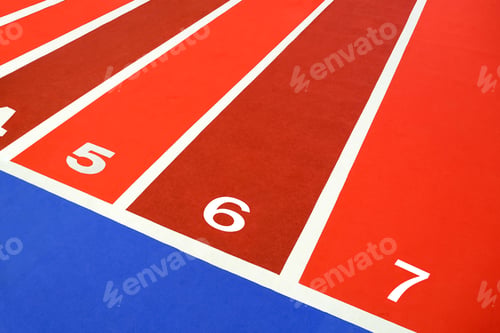 Preview: Background of colorful athletic running track for children in shopping mall area