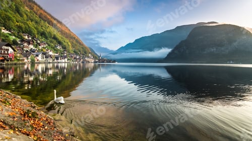 Preview: Foggy morning in a small Alpine village