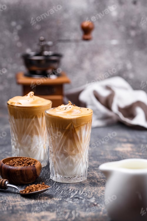 Preview: Dalgona whipped coffee with milk