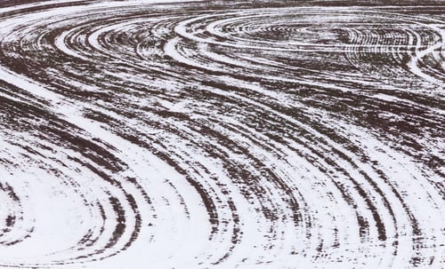 Preview: Snow dusting a cultivated field, Palouse, Washington, USA