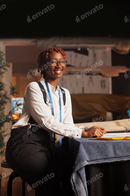 Preview: Portrait of cheerful fashion designer