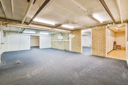 Preview: Empty Interior Space with White and Brick Walls