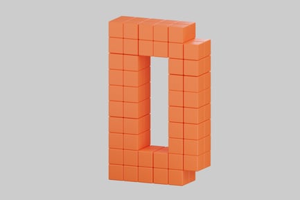 Preview: Orange pixel letter 'o'