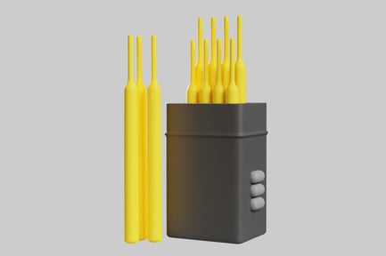 Preview: Yellow sticks in gray holder