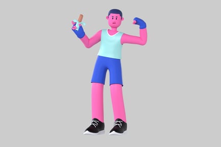 Preview: Healthy lifestyle character with banana