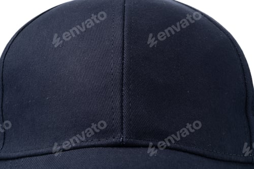 Preview: Navy Blue Baseball Cap on a White Background With Clear Lighting