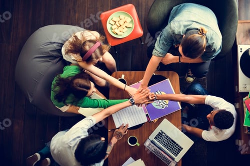Preview: Diverse Group People Hands Pile Concept