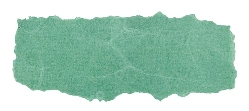 Vista previa: Tira arrugada de papel verde azulado texturizado, elemento aislado para álbumes de recortes