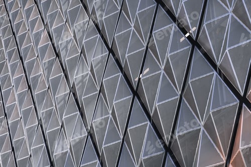 Preview: Facade metal surface in the form of tesselated rhombuses