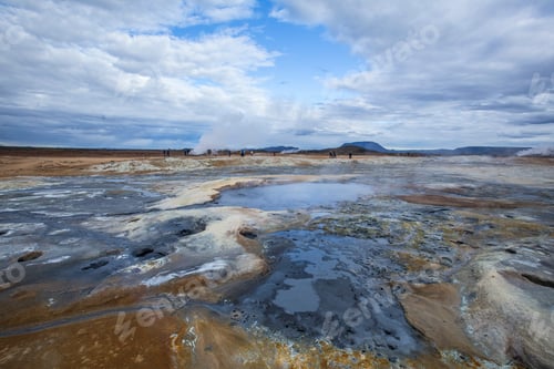 Preview: Detail of pools of boiling water and sulfur in the park of Myvatn. Iceland
