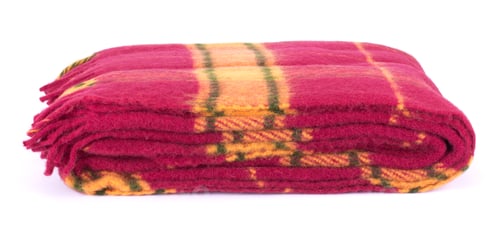 Preview: Soft and warm folded wool plaid with fringe