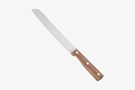 Preview: Serrated Kitchen Knife with Wood Handle