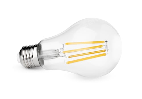 Preview: One light bulb isolated on white background