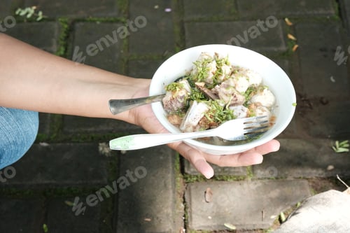 Preview: bakso or baso . indonesian meatball soup served with noodle and sambal is an Indonesian Famous Foods