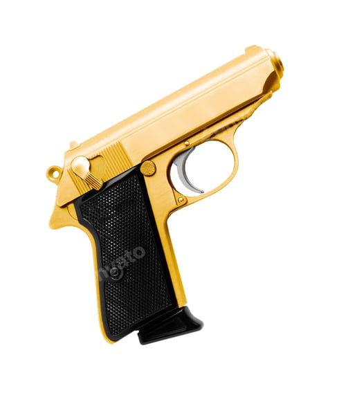 Preview: Golden revolver gun