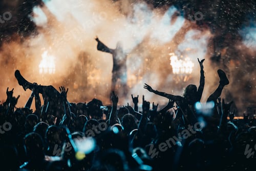 Preview: Excited Crowd Enjoying Live Concert at Night