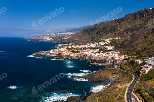 Preview: Beach in Tenerife, Canary Islands, Spain.Aerial view of Garachiko in the Canary Islands