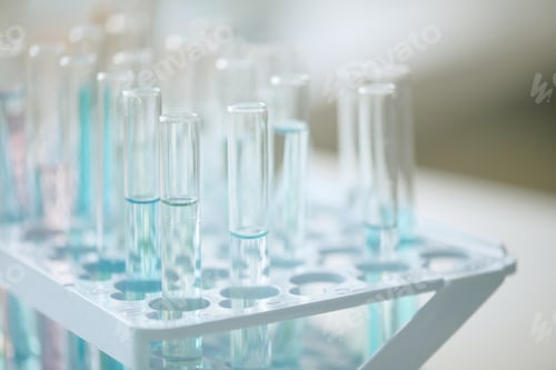 Preview: Close-Up of Empty Test Tubes in Laboratory Setting