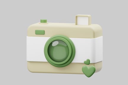 Preview: Retro celebration camera with hearts