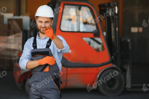 Preview: Professional construction industry driver close up