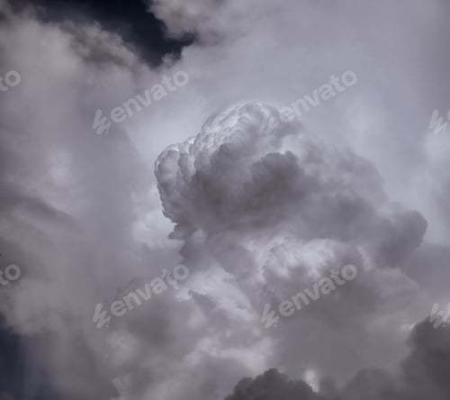 Preview: Summer Storm Clouds - Black And White Photograph Of Dramatic Summer Thunderstorm Clouds. Good