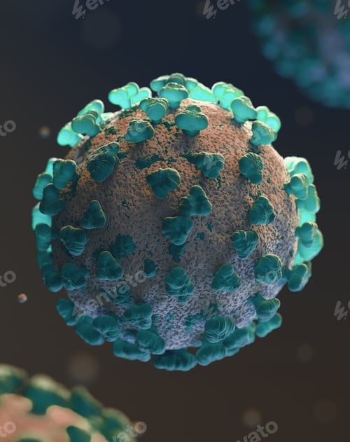 Preview: Abstract Depiction of Virus on Black Background