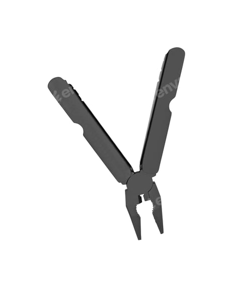 Preview: Steel multitool isolated on white background