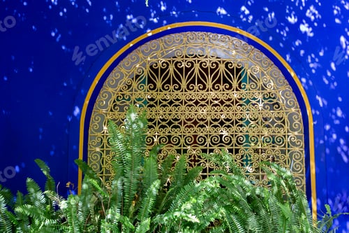 Preview: Blue wall and yellow decorative Moroccan style