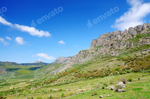 Preview: View of cliffs from the top of mountain