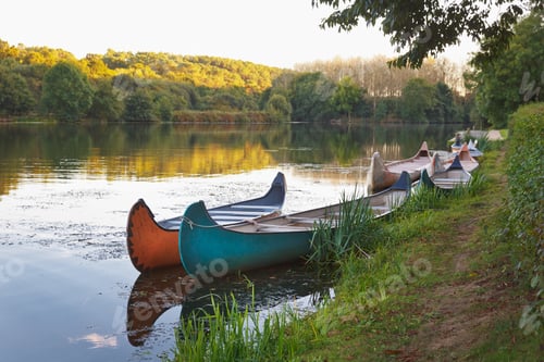 Preview: Colorful Kayaks on the river.