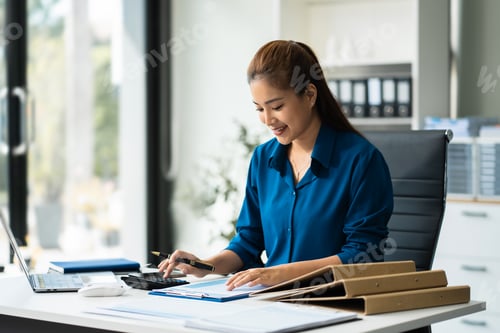 Preview: Business woman working at office