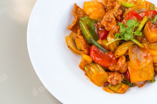 Preview: Thai food Chicken sweet and sour. Copt Space