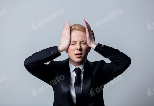 Preview: businesswoman in a classic black business suit