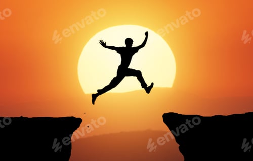 Preview: Man jump through the gap.