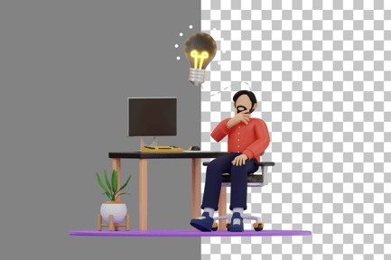 Preview: Thinking About New Idea 3D Illustration