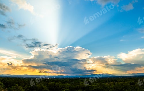 Preview: colorful dramatic sky with cloud at sunset