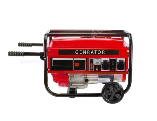 Preview: Red portable electric generator - isolated on a white background.