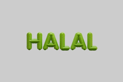 Vista previa: Decoración con letras verdes halal