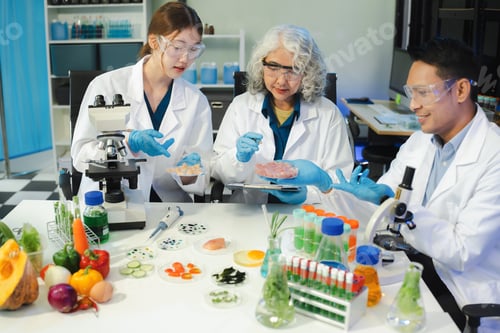 Preview: Microbiologist Working on Molecule Samples in Modern Food Science Laboratory.