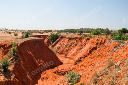 Preview: Erosion Landscape of Red Soil, Natural Beauty and Environmental Challenge. Vietnam, Red Canyon.