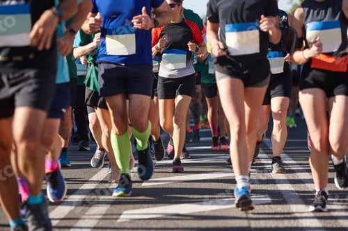 Preview: Runners on the street. Healthy lifestyle. Marathon. Athletics