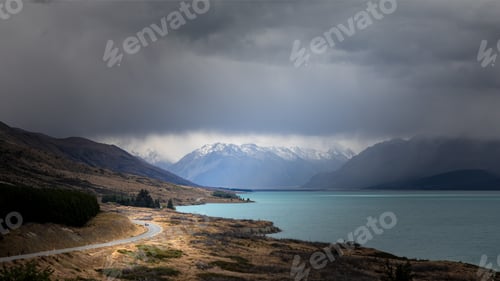 Preview: rainy day at Lake Pukaki New Zealand