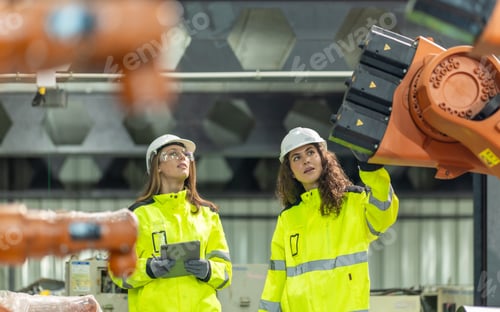 Preview: Robotic Engineers Inspecting Robotic Arms