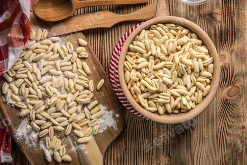 Preview: Fresh uncooked cavatelli pasta.