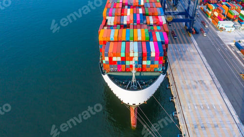 Preview: Container ship global business freight import export logistic transportation.
